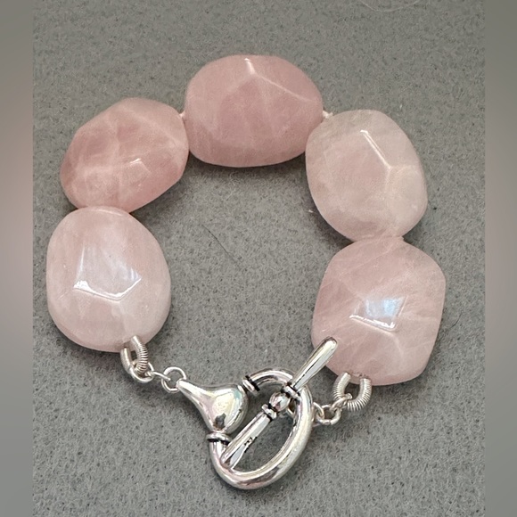 Ralph Lauren Jewelry - Ralph Lauren Chunky Rose Quartz Bracelet 8”